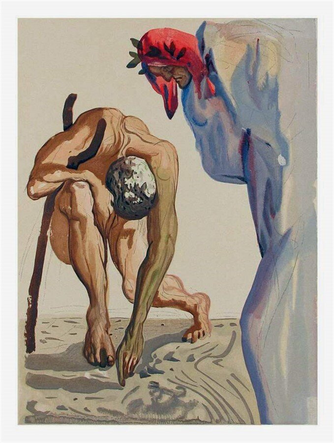 Иллюстрации Сальвадора Дали к «Божественной комедии». Чистилище.