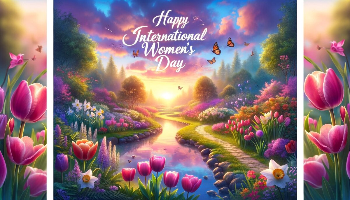 Яркая открытка к 8 марта