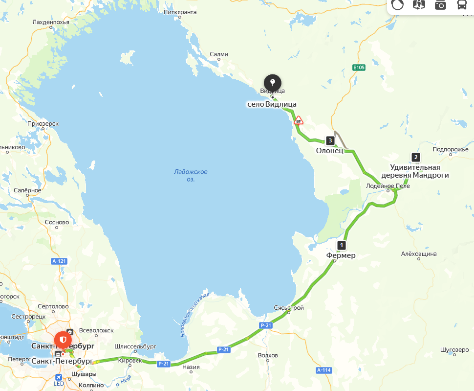 По расстоянию здесь ровно 400 км. По времени, если без пробок, займет часов 6...