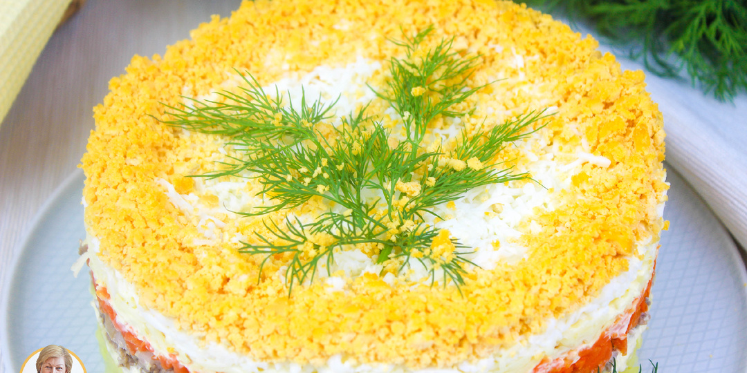 Салат "Мимоза" с печенью трески