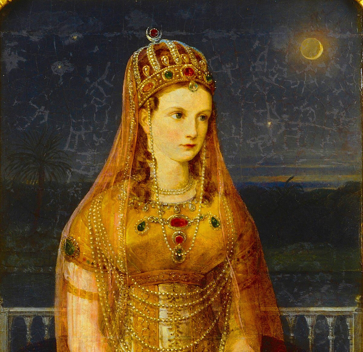 Великая княгиня Александра Федоровна в костюме Лаллы Рук. 1821 год. Художник Вильгельм Хензель (нем. Wilhelm Hensel; 1794-1861 гг.)