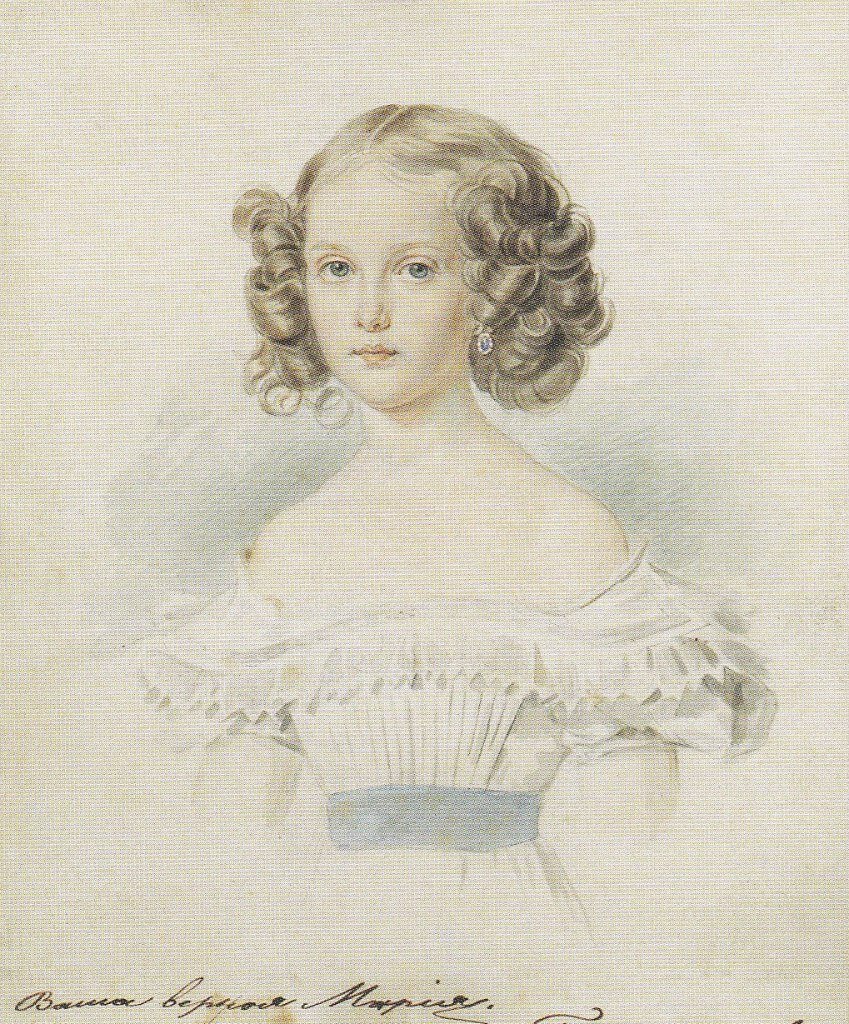 Портрет великой княжны Марии Николаевны. 1830 год. Художник Петр Федорович Соколов (1791 - 1848). Государственный Исторический музей. Москва.