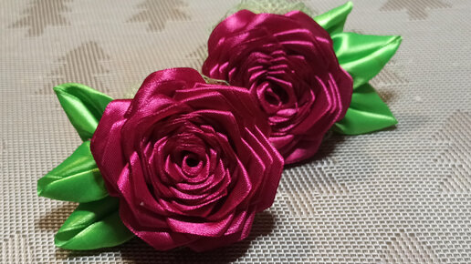 Бантики из узкой атласной ленты Канзаши Satin Ribbin Bow Laco de fita DIY