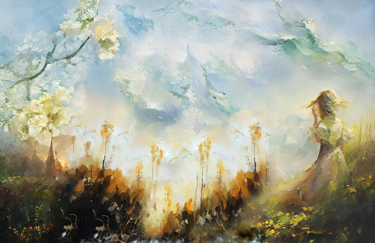 Голос ветра. Иллюстрация создана с помощью нейросетей DreamAI и Kandinsky3.0 и программы Photoshop.