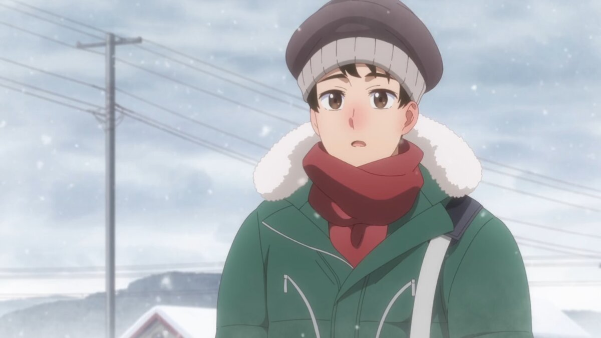 И тут он видит необычно одетую по сезону девушку. Да и ещё такую красавицу.