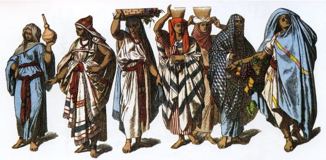 Наряды аравитянок. Иллюстрация из издания  Ф. Готтенрота.