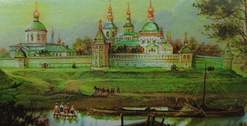 Вид Данилова монастыря. Рисунок с сувенира из монастырской лавки.