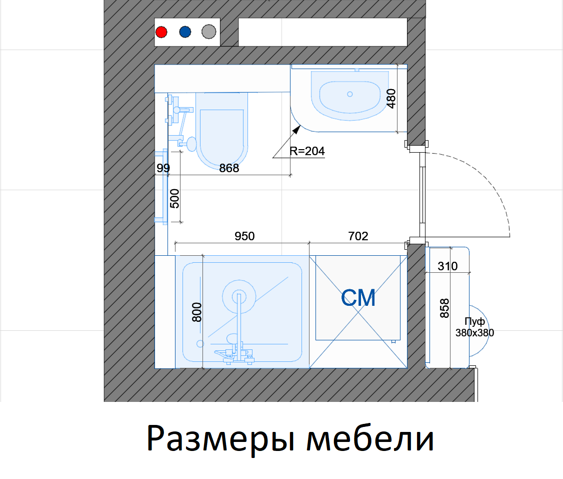 Большой санузел в частном доме планировка