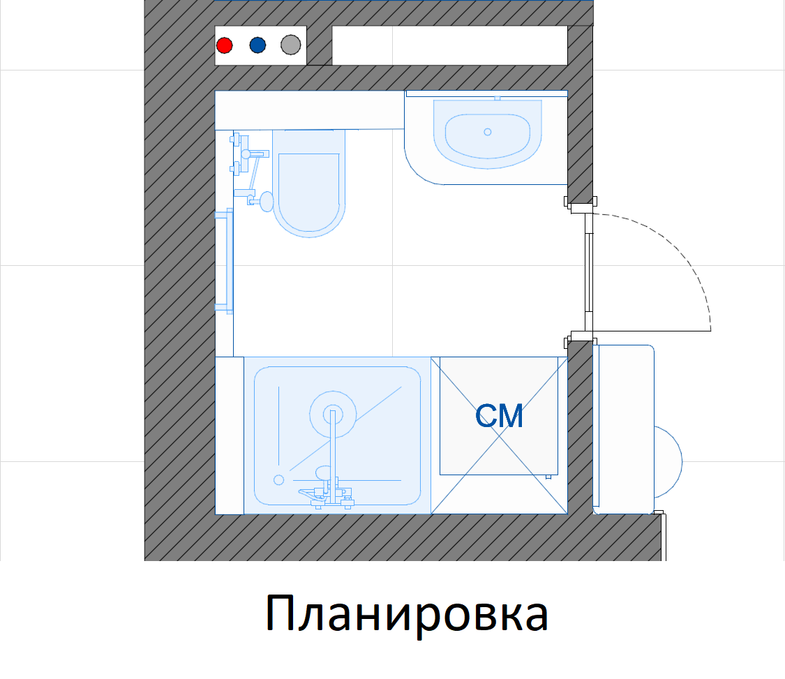 Большой санузел в частном доме планировка