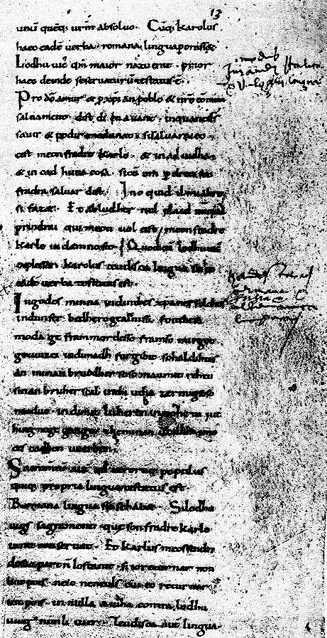 Sacramenta Argentariae (pars longa) Стра́сбургская кля́тва (Страсбургская присяга; лат. Sacramenta Argentariae, фр. Serments de Strasbourg, нем. Straßburger Eide) — союзнический договор между западнофранкским королём Карлом II Лысым и его братом восточнофранкским королём Людовиком II Немецким 14 февраля 842 года*. Текст содержит древнейший памятник французского (старофранцузского) языка.