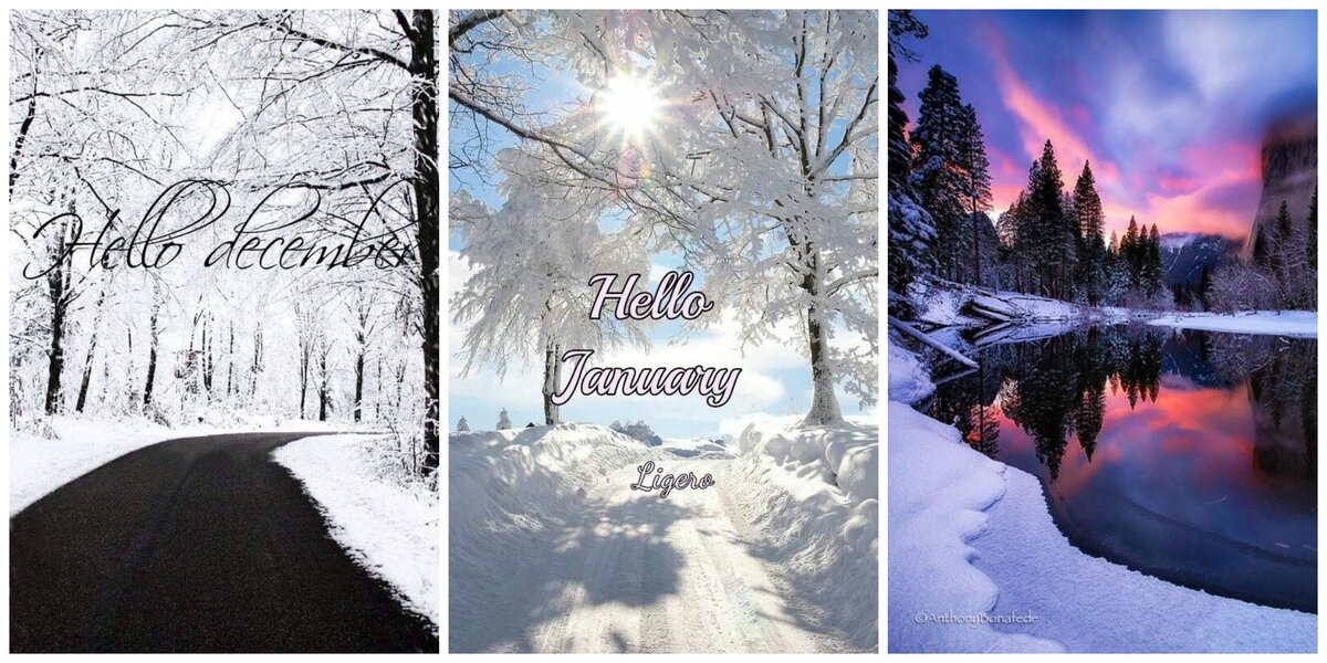 1. Декабрь. Январь. Февраль. Иллюстрации взяты в открытых источниках в сети. Коллажи авторские.