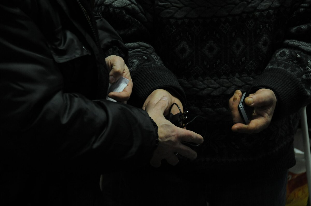 Бездомные люди в Пункте обогрева, Петербург