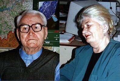 Разработчики часов  Амфибия Михаил Фёдорович Новиков и Вера Фёдоровна Белова. Картинка взята из ролика Вячеслава Медведева.