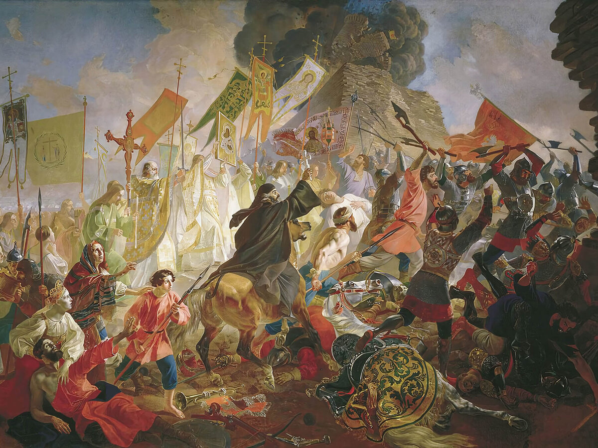 "Осада Пскова польским королём Стефаном Баторием в 1581 году." Карл Брюллов