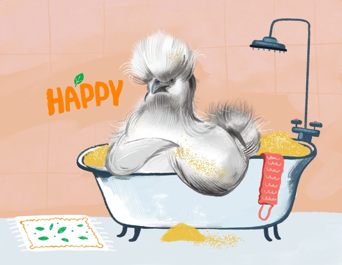 Для поддержания чистоты оперения курочкам нужны ванночки с чистым и сухим песком