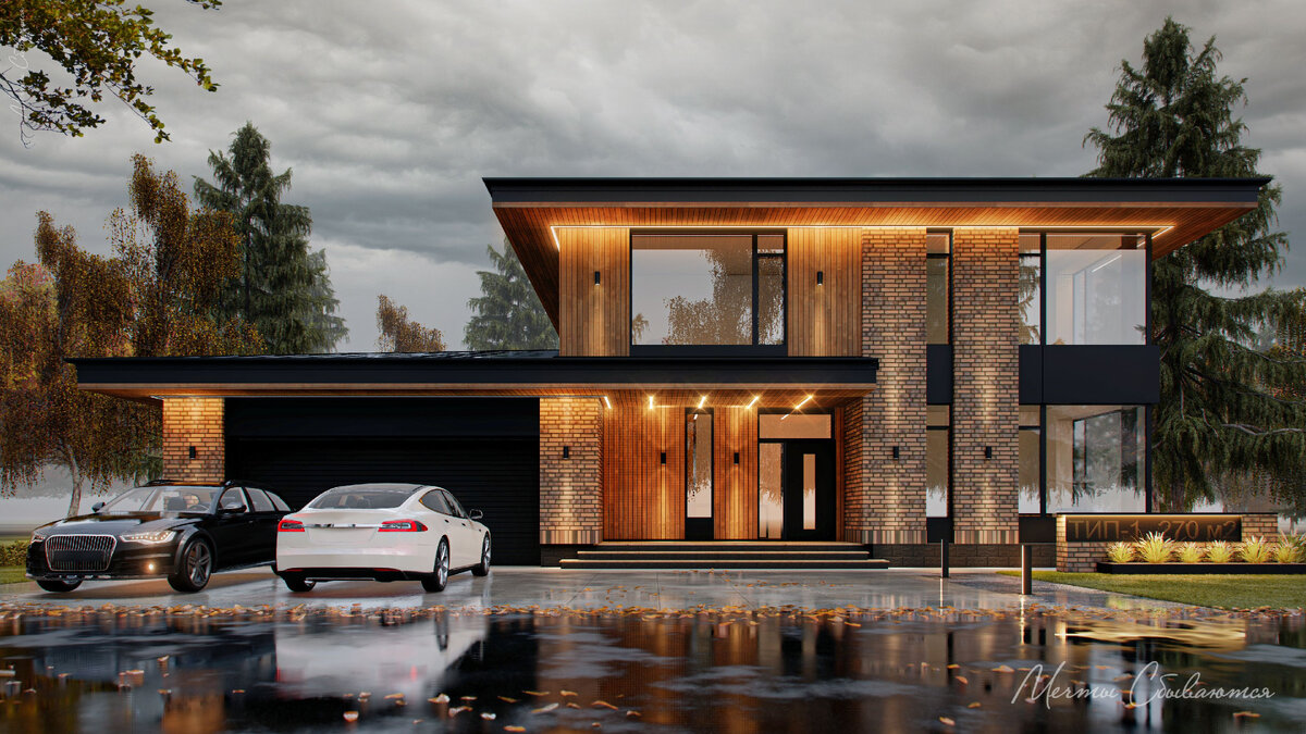 Дом площадью 270 м2, планировки в карусели