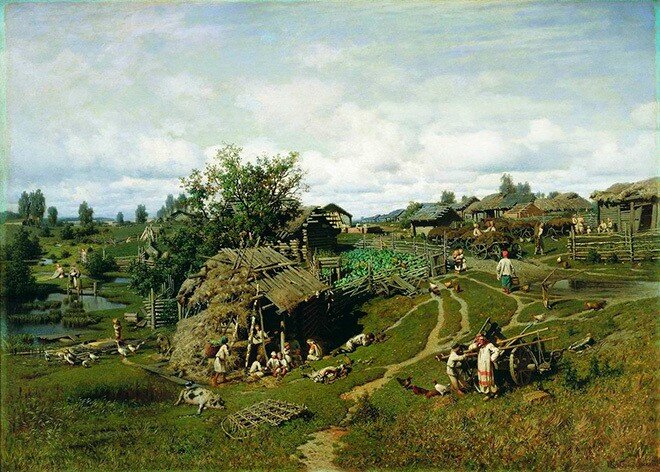 Полдень в деревне. Петр Суходольский, 1864 год. Государственный Русский музей