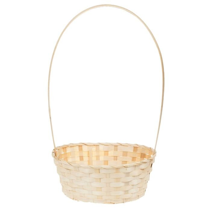 Корзина плетеная (бамбук) 17хH10,5/33см, круг, натуральный