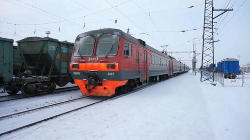 Электропоезд ЭД9М-0247. Покатушки от Развилки до Алтайской +отправление.