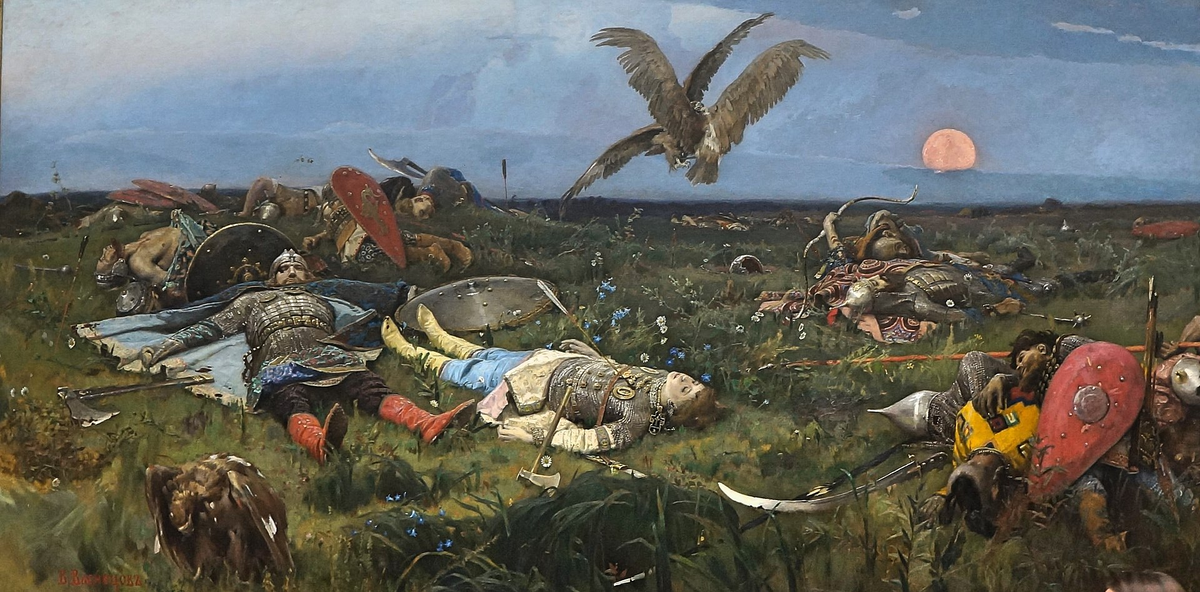 Васнецов В.М. После побоища Игоря Святославича с половцами, 1880 г. Источник: Wikimedia Commons