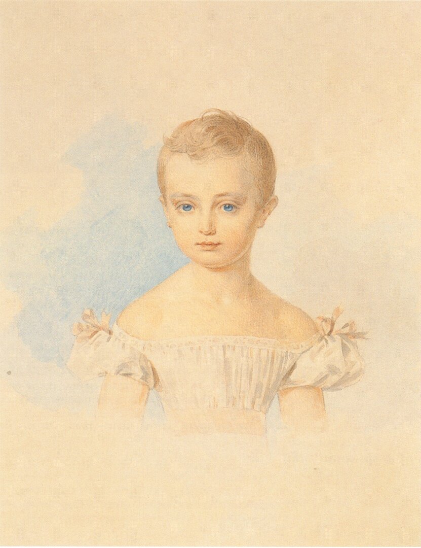 Портрет великой княжны Ольги Николаевны 1820-е годы. Художник Пётр Фёдорович Соколов (1791 – 1848). Государственная Третьяковская галерея