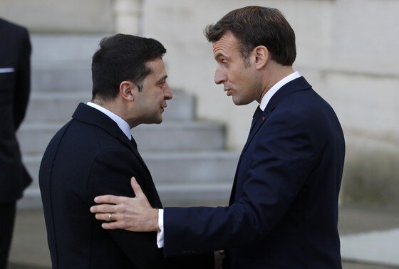    Владимир Зеленский и Эммануэль Макрон