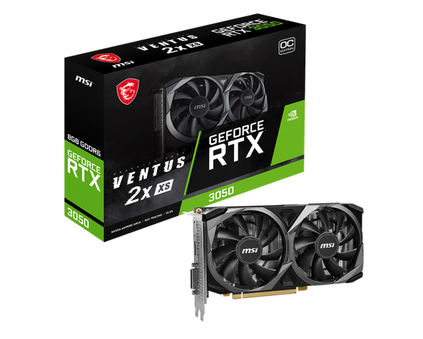 MSI RTX3050 VENTUS 2X XS 8GB OC GDDR6 128-bit DP HDMI DL-DVI-D 2FAN RTL