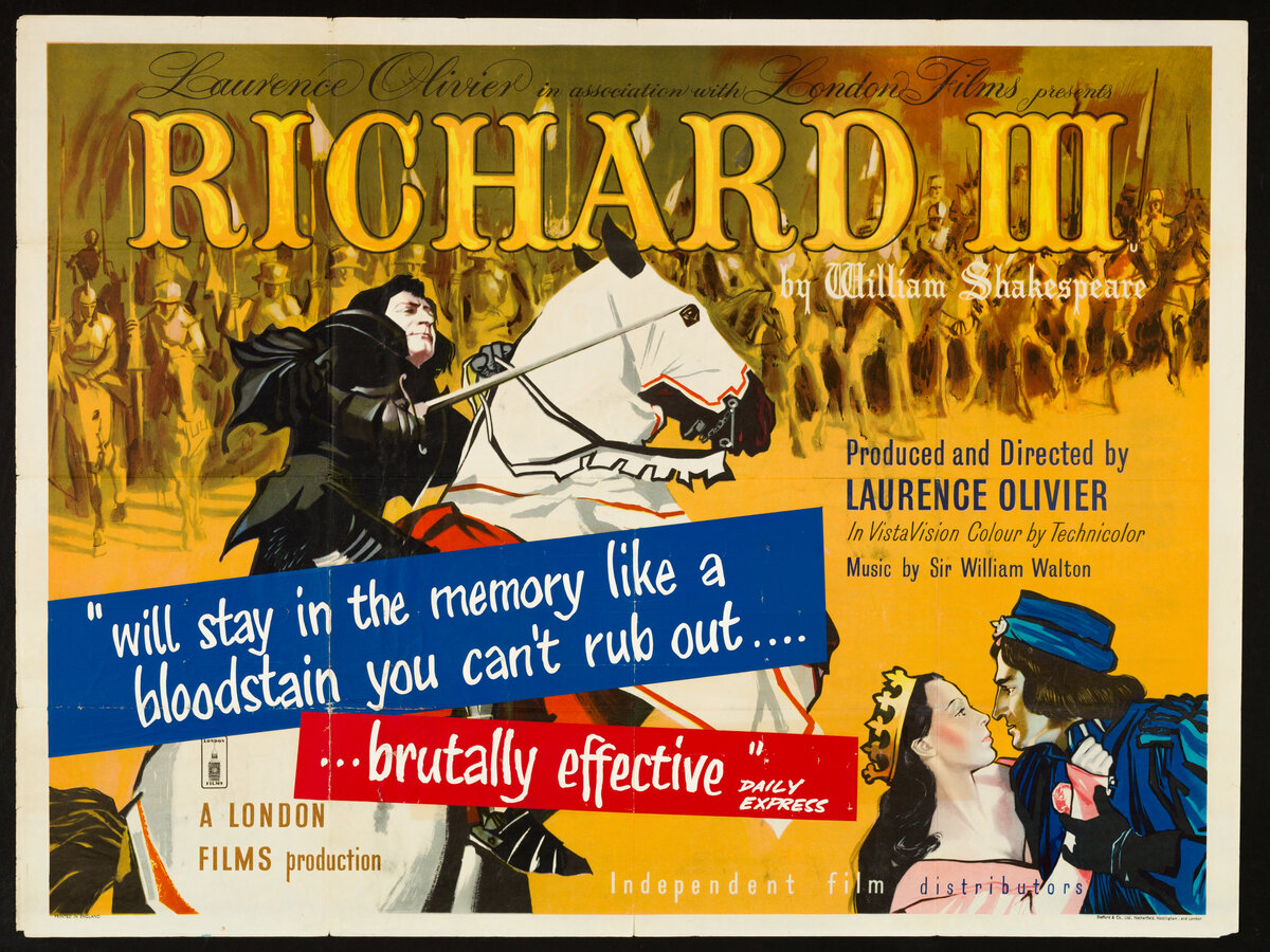 Постер фильма «Ричард III» (1955). Режиссер Лоуренс Оливье