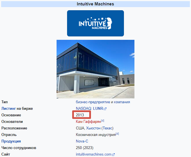 Intuitive Machines — американская компания, производитель космической техники. 