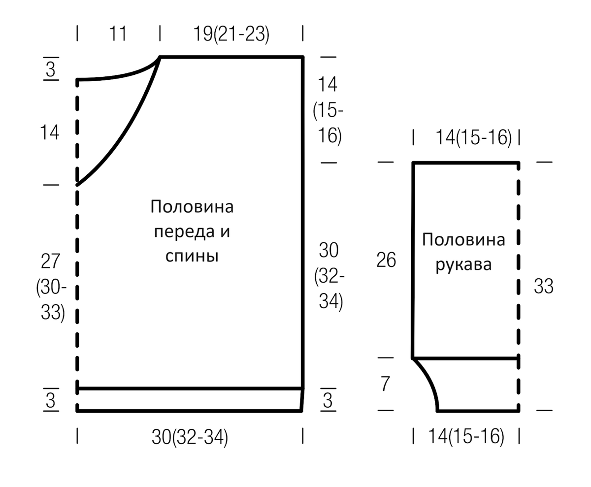Схема пуловера из мохера
