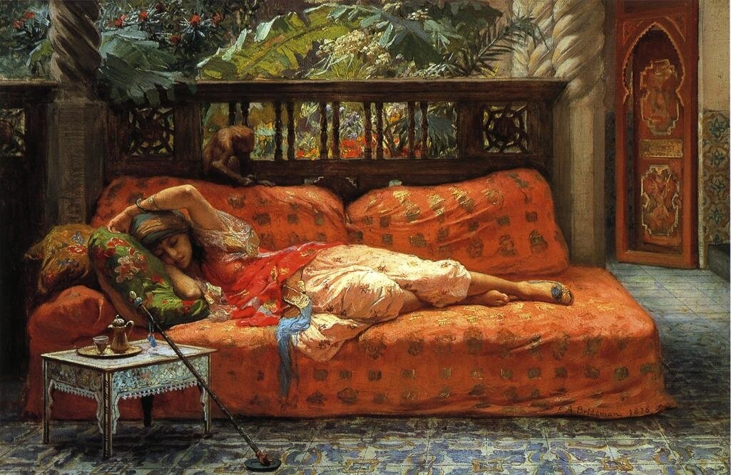 Сиеста. Картина Ф.Бриджмена, 1878 (изображение из публичных источников)