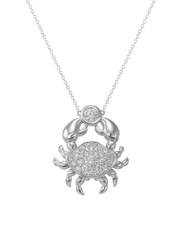 Кулон «Рак» Mercury Classic из белого золота с бриллиантами