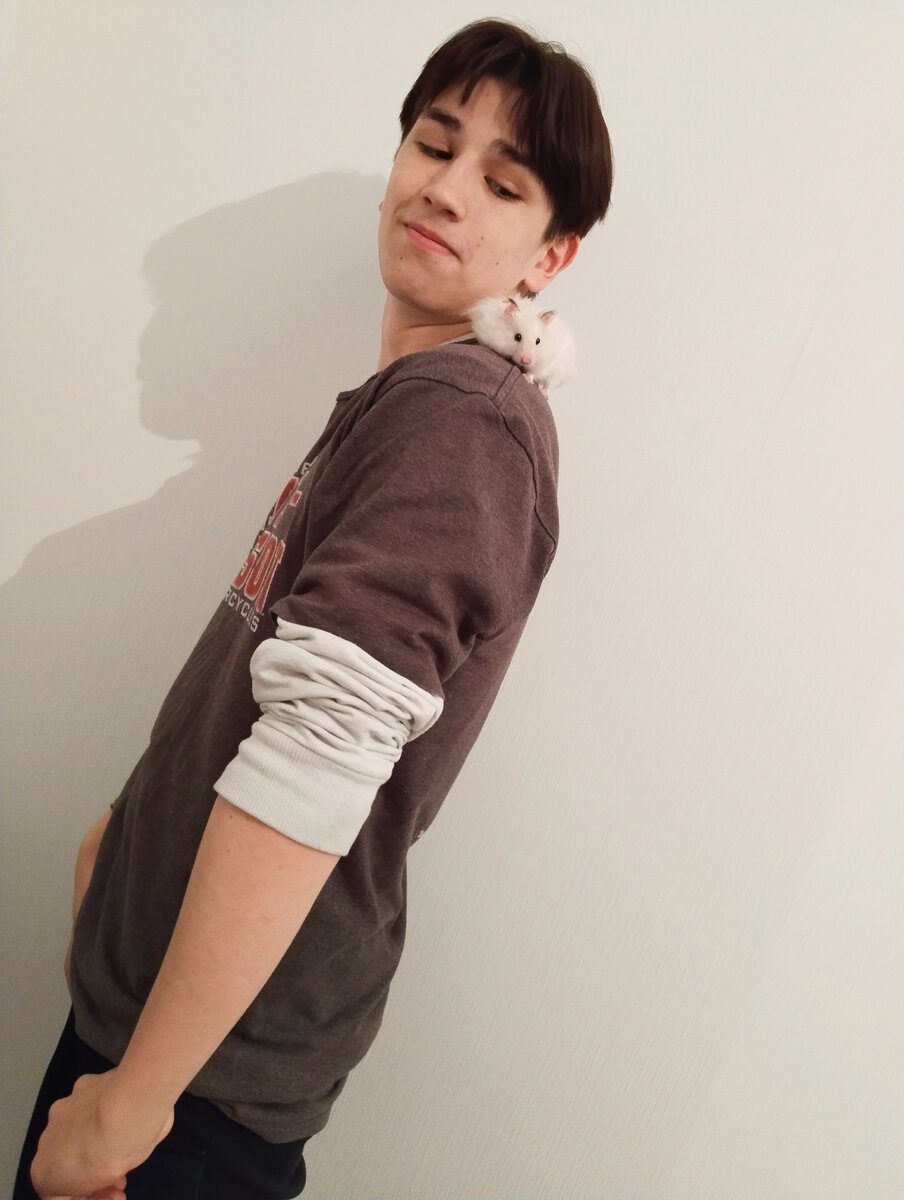 Чисто для иллюстрации. Наш переживший переезд хомяк.  Теперь у него еще и отдельная от кошки комната))) с дверью)