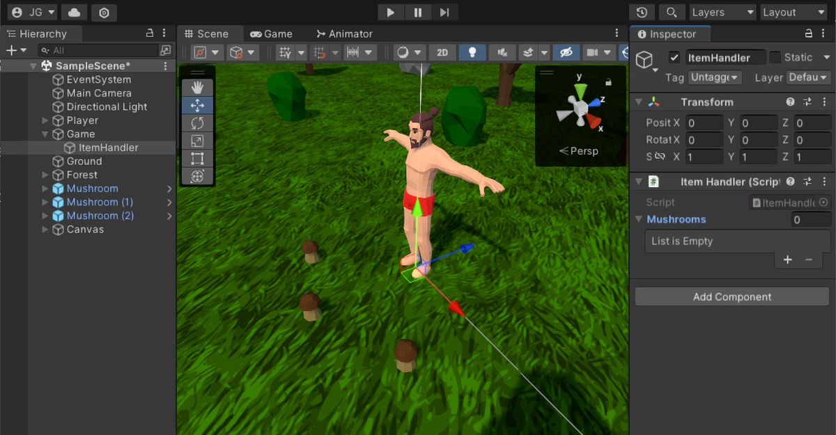 Число рядом с названием списка, означает количество элементов в нём. Пока их ноль. С помощью кнопки "+" мы можем создавать пустые ячейки в списке, чтобы потом туда что-нибудь перетащить.