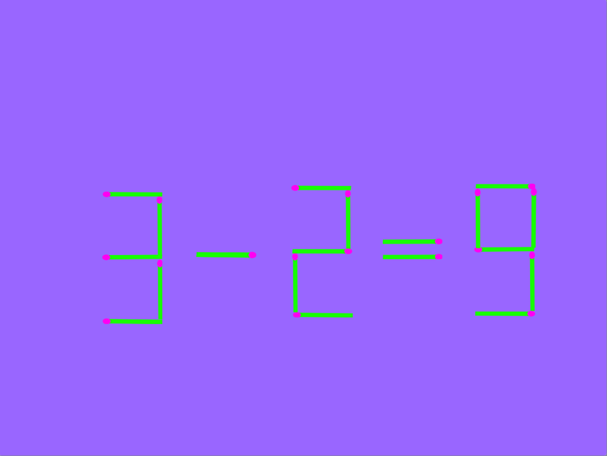 Переместите одну спичку так, чтобы равенство стало верным. 
Кликните по стрелке и вы увидите подсказку.