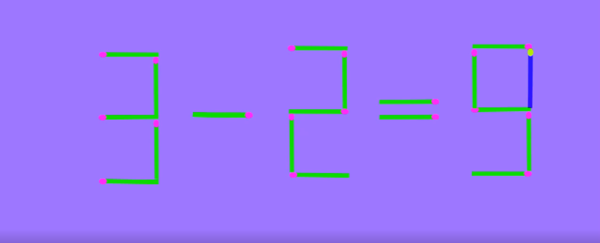 Осталось определить, куда переместить выделенную спичку.