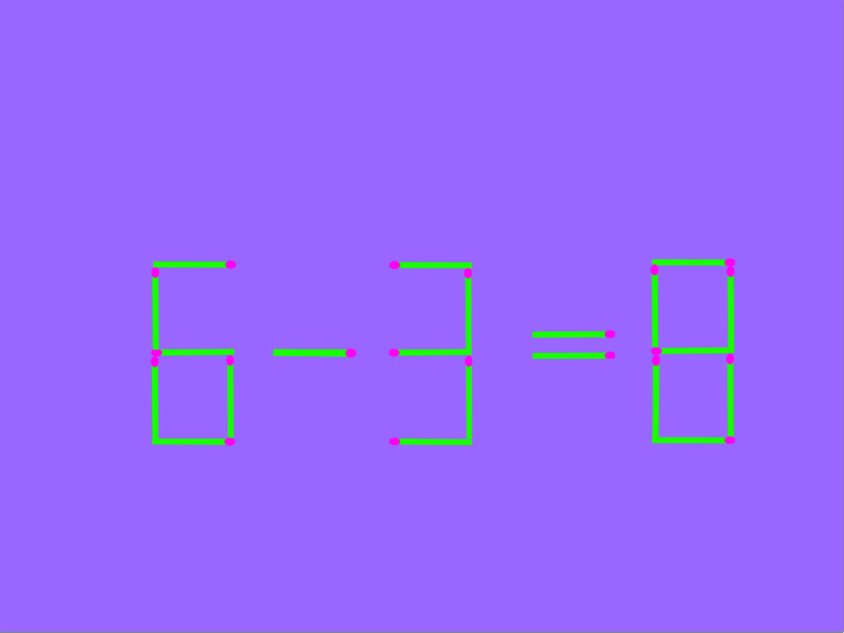 Переместите одну спичку так, чтобы равенство стало верным. 
Кликните по стрелке и вы увидите подсказку.