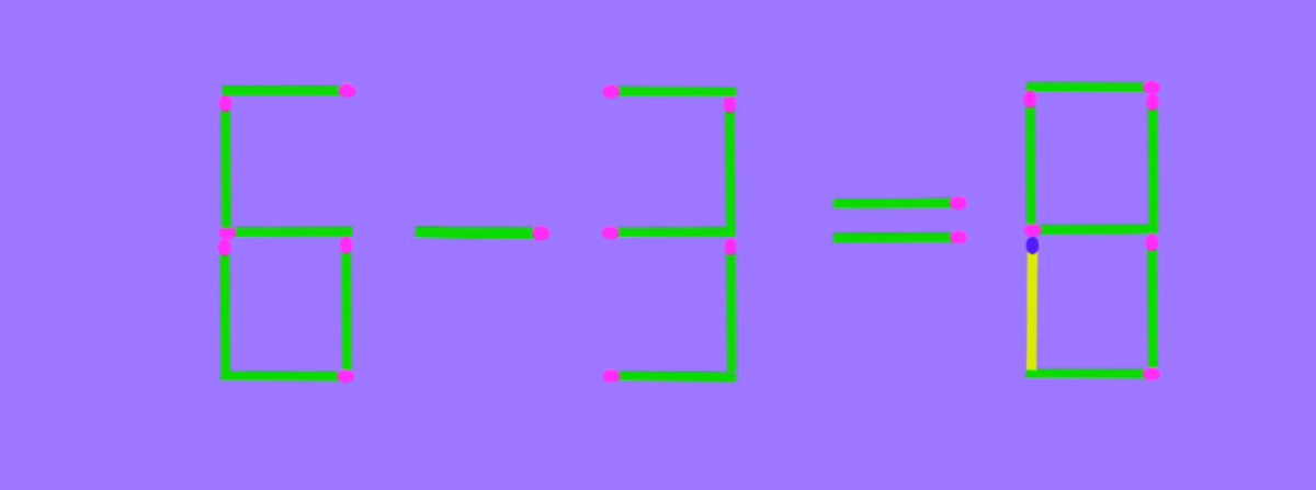 Осталось определить, куда переместить выделенную спичку.