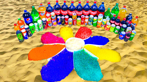 How to make Rainbow Flower with Orbeez Colorful, Mirinda, Fanta, Coca Cola vs Mentos and Other Sodas