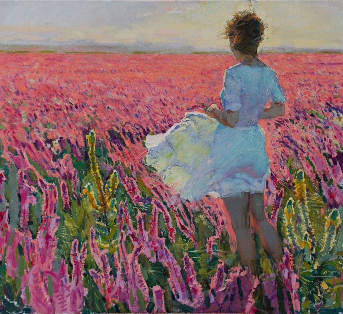 Картина художницы Ольги Григорьевой-Климовой под названием "Ветер " 140х160 см, холст/масло. 2016 год