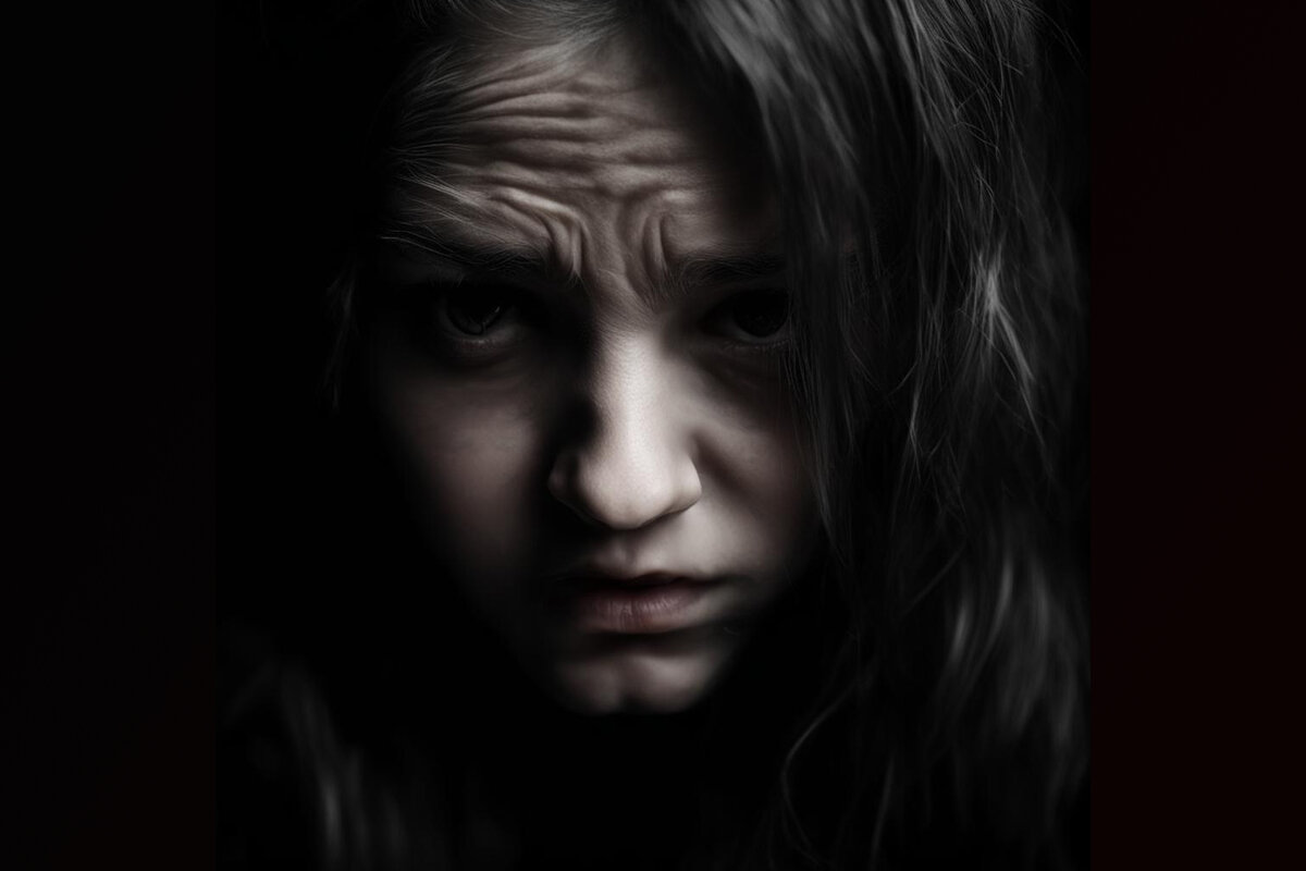 Тревожно-депрессивное расстройство из-за морщин. Фото сгенерировано нейросетью Kandinsky и дополнительно обработано мной. (Канал Улыбка без сомненья)