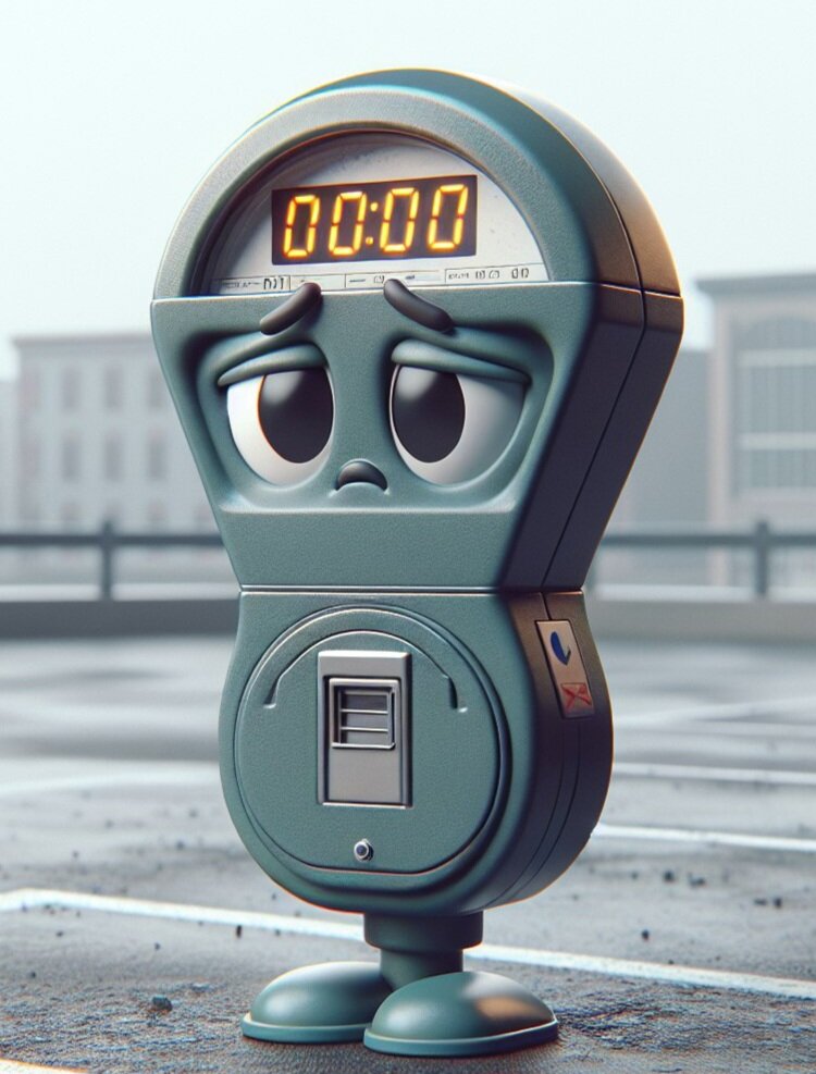 Грустный малыш-паркомат выглядит так потому что к нему никто не ходит