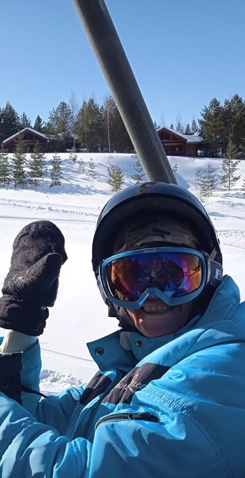 на подъёмнике с инструктором