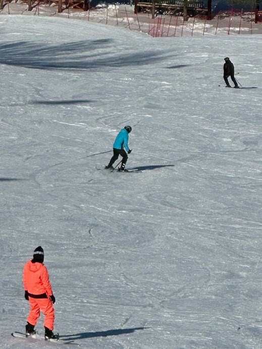 самый первый спуск по пологому отрезку горы