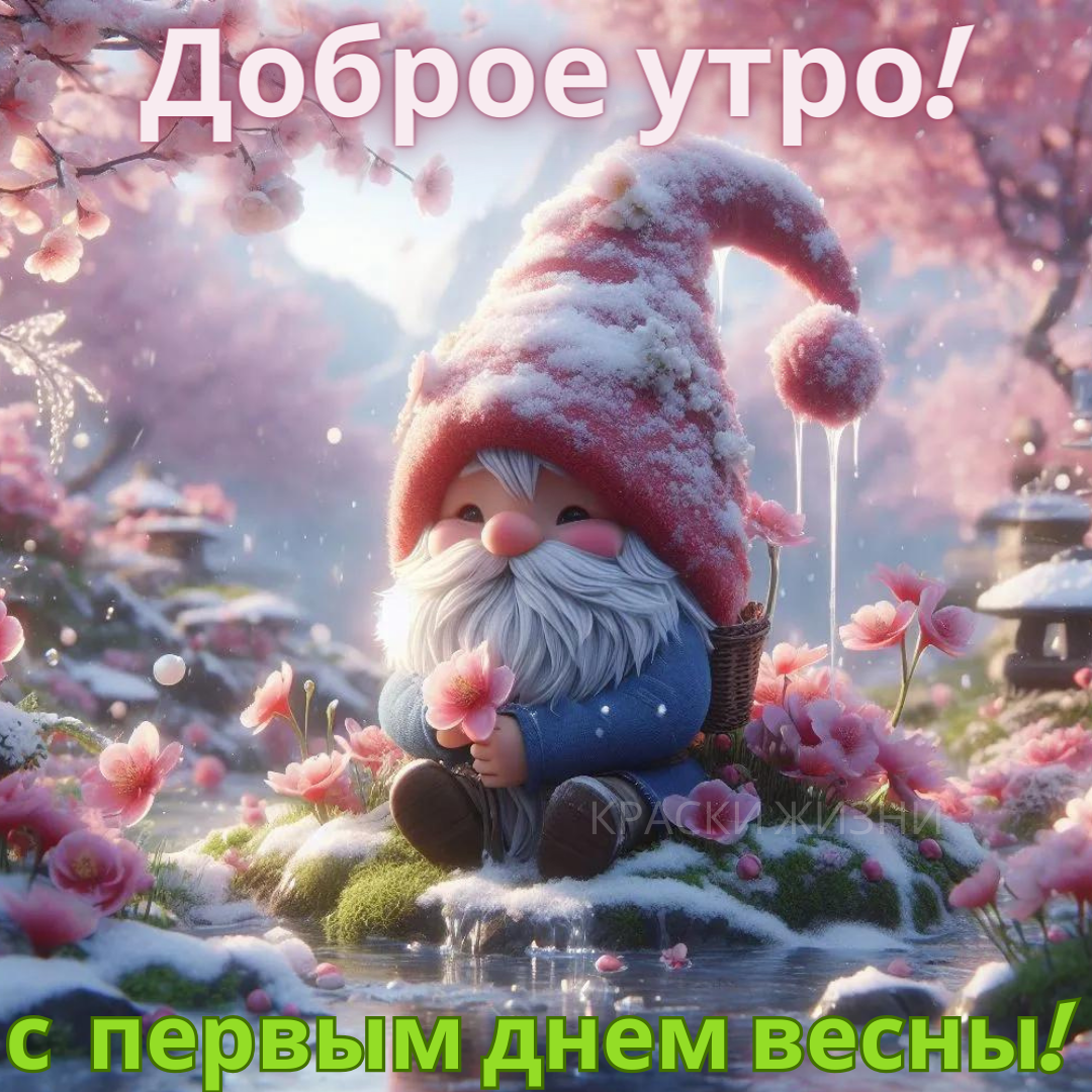 Красивые открытки "Доброе утро! С первым днем весны", "С началом весны ...
