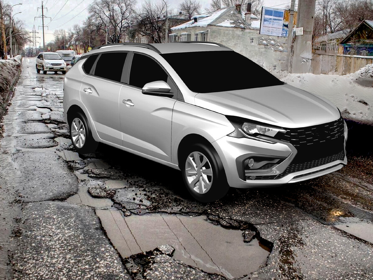 Новая Lada Iskra SW Cross в типичных городских усло