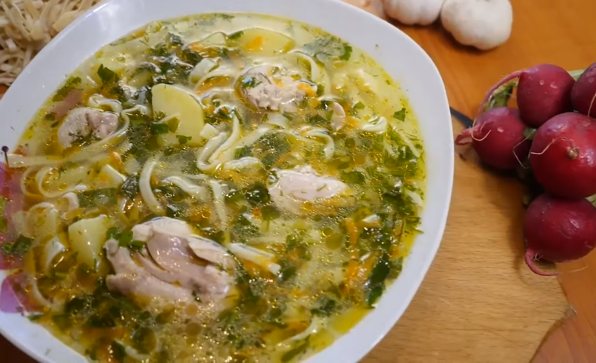 Вкусный и сытный молдавский суп - зама с отрубным квасом