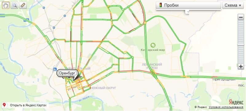 Карта пробок в оренбурге