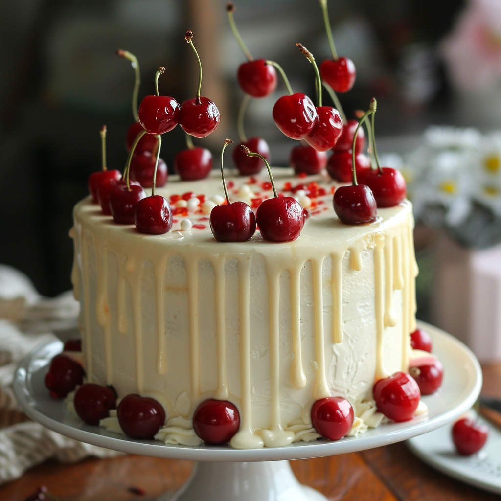 Вишневый медовый торт