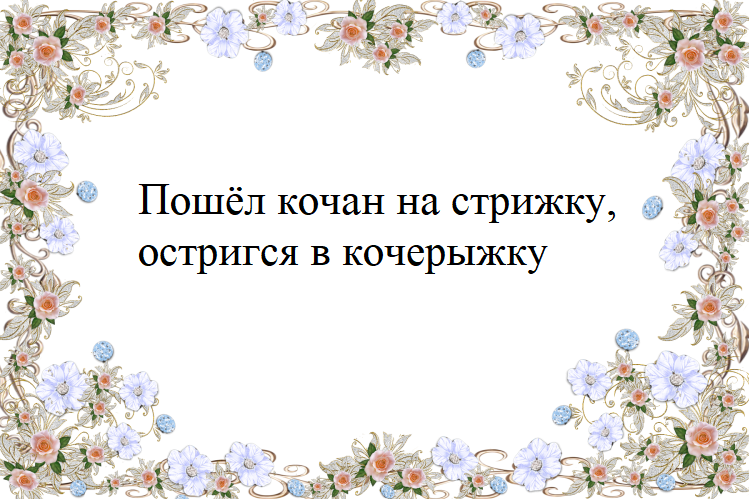 Скороговорки для малышей: пошел кочан на стрижку, остригся в кочерыжку